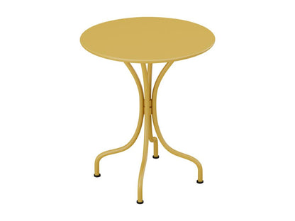 Table de jardin ronde D.60cm en métal - Jaune moutarde - Maisonpuretop 86875SWAI