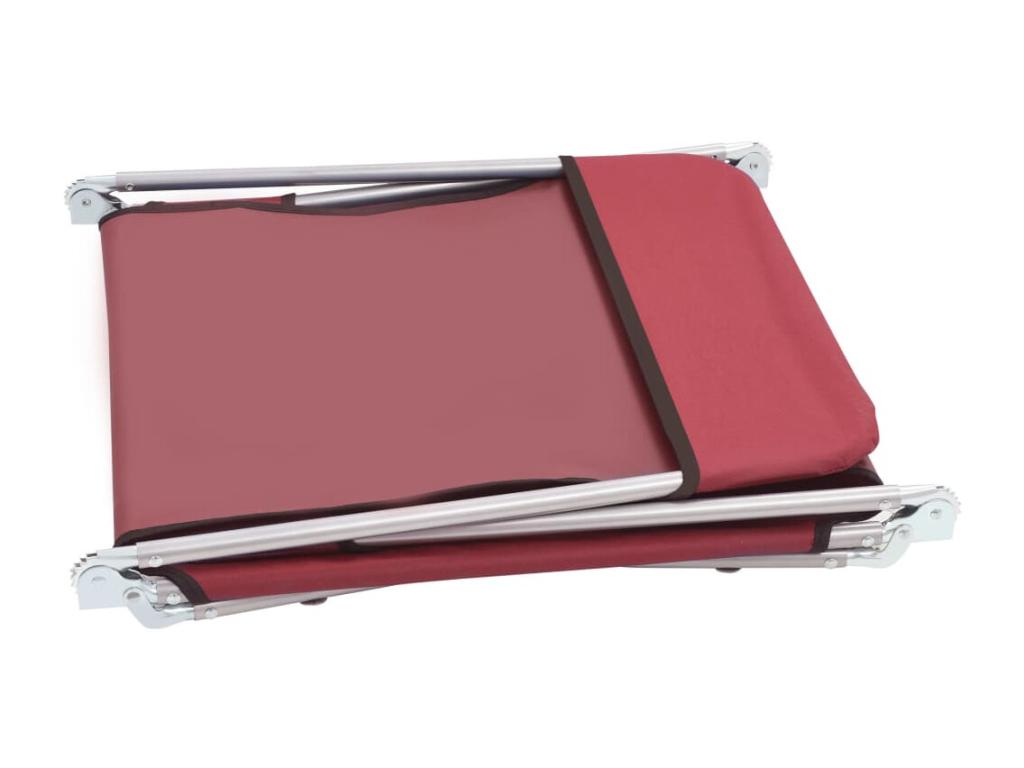 Chaises longues pliables lot de 2 Acier et tissu Rouge 04594UIJX