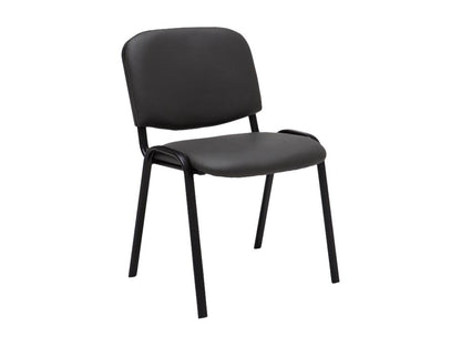 Chaise de salle à manger - Similicuir / Métal noir mat - Gris - Maisonpuretop 37853CAKP