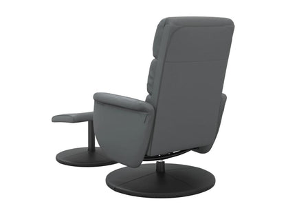 Fauteuil inclinable avec repose-pied gris similicuir 11876ISBD