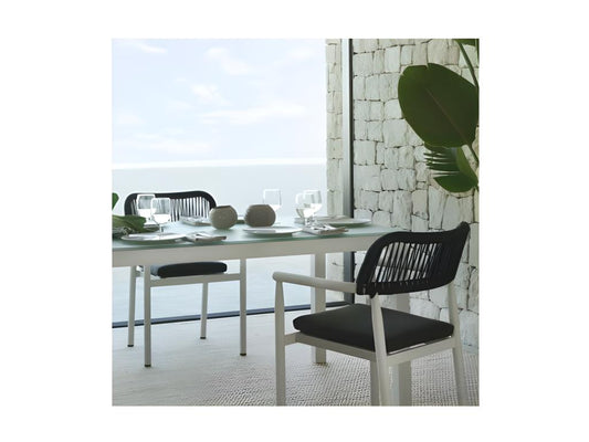 Table de repas de jardin 180 cm Aluminium Blanc - Maisonpuretop 93335ZUHY