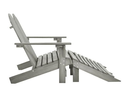 Chaise de jardin Maisonpuretop 2 places et repos-pied Sapin Gris 87713TODM