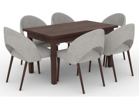 Chaise moderne en bois Noyer foncé et tissu au choix Cekuza-Tissu 27124 39058UUDO