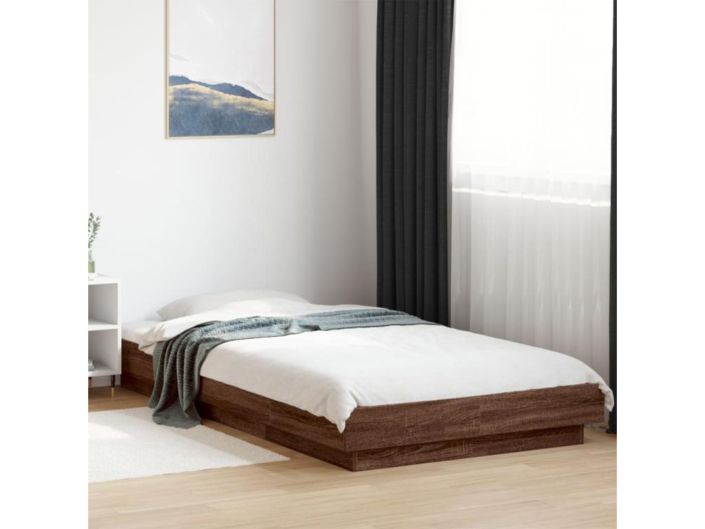 Cadre de lit avec Maisonpuretopères LED sans matelas 90x200 cm 12483MNMC