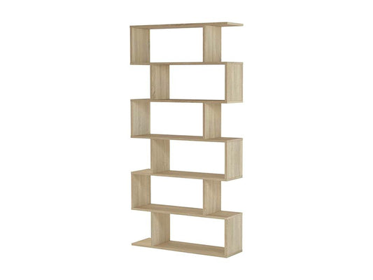 Bibliothèque Maisonpuretop Etagère de bureau polyvalente Bibliothèque avec 5 étagères 80x25h190 cm Chêne 62221ARYA