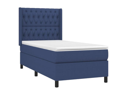 Lit à sommier tapissier avec matelas Bleu 90x190 cm Tissu 76794KUIQ