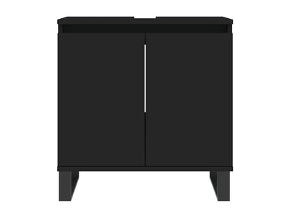 Armoire de salle de bain noir 58x33x60 cm bois d'ingénierie 03559FBII