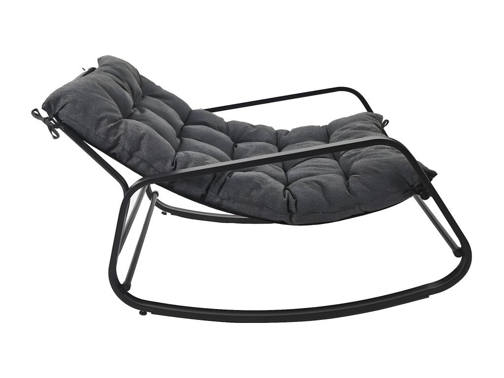 Artvivrestore - Fauteuil à Bascule Anthracite avec Coussin Capitonné 26775KTRD