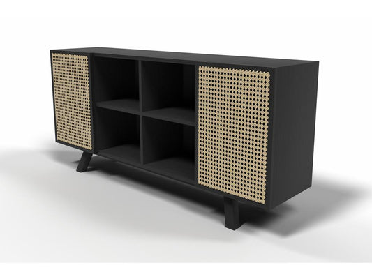 Buffet en Bois Naturel - Style Vintage - Noir - Artvivrestore Noir 74267EZGK