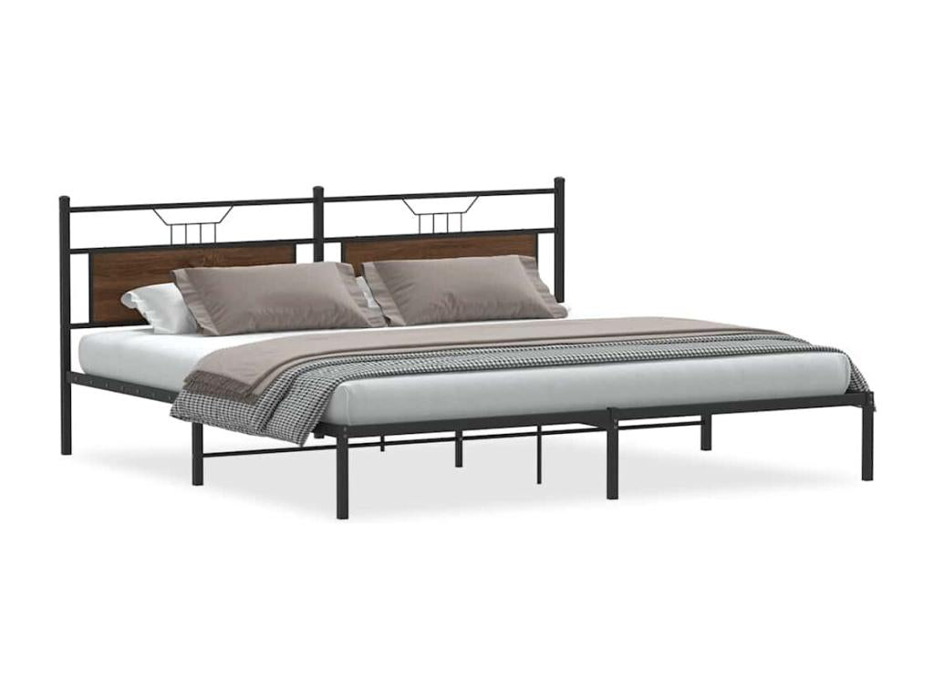 Cadre de lit sans matelas chêne marron 200x200 cm 01456DKRU