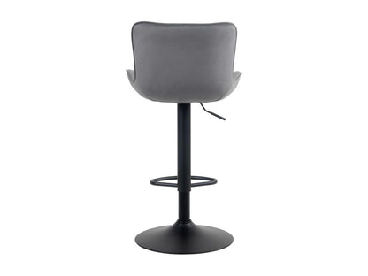 Lot de 2 Tabourets de bar - Velours / Métal noir mat - Gris foncé - Maisonpuretop 03203NGMT