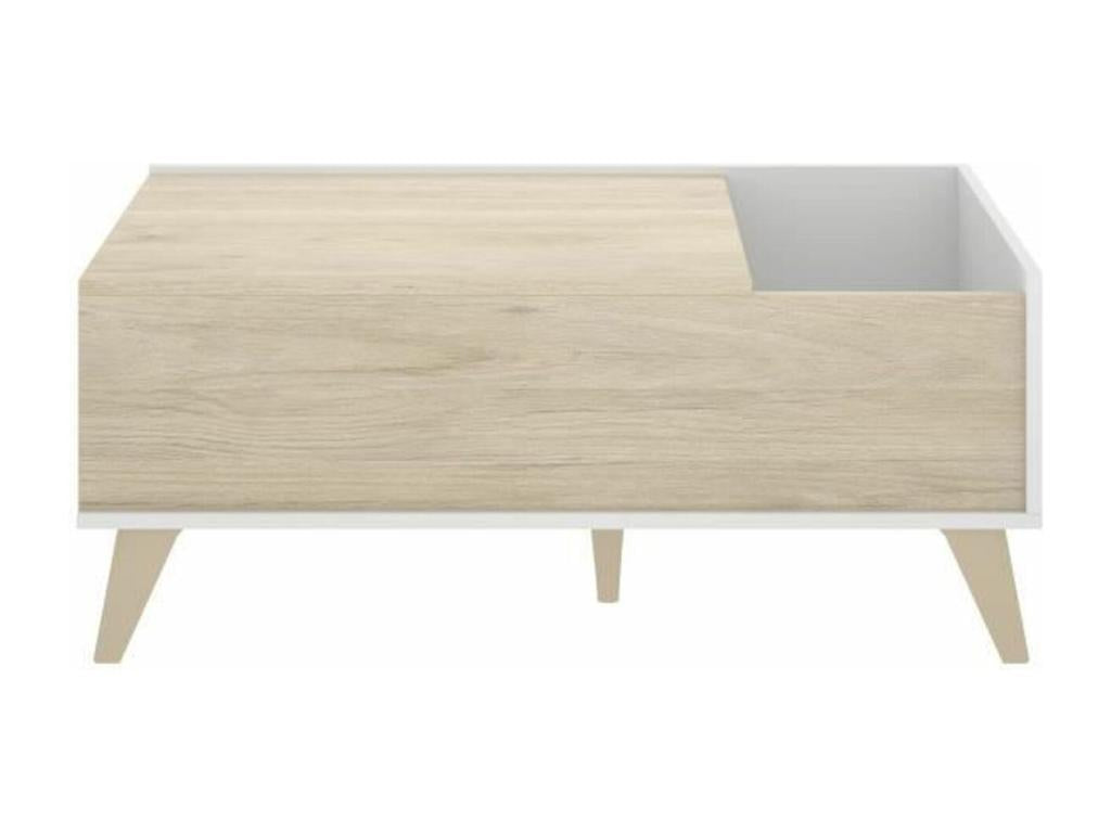 Ensemble meuble TV table basse buffet - Mélaminé - Style scandinave - chêne et blanc 39431MPRT