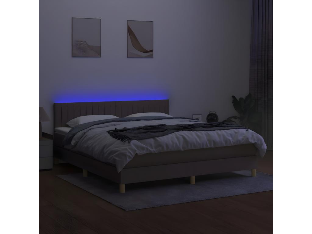 Sommier à Maisonpuretop de lit avec matelas LED Maisonpuretop 180x200 Tissu 69195FXGV