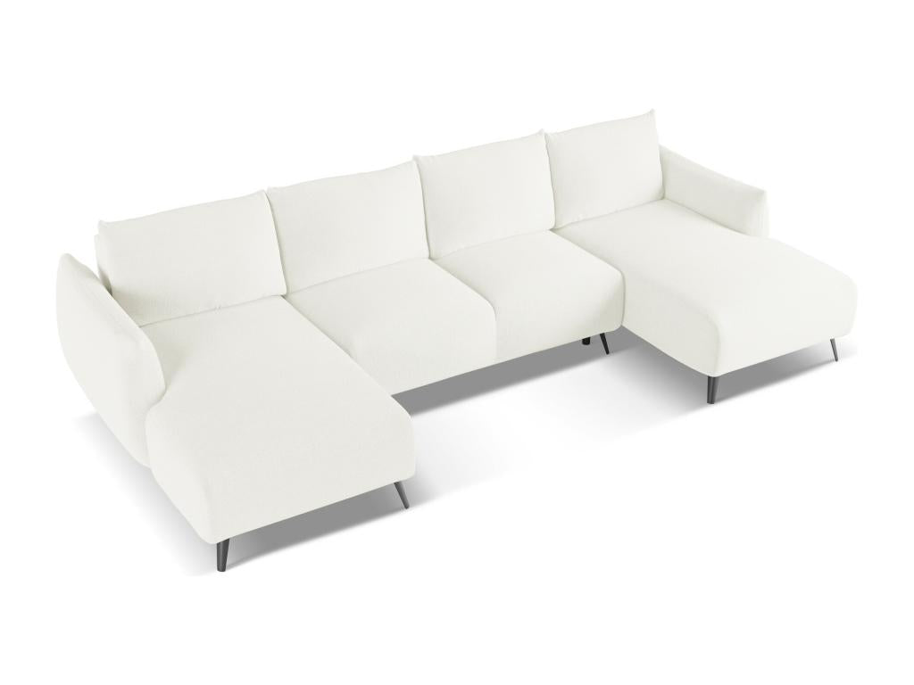 Canapé d'angle panoramique convertible en tissu Maisonpuretop - blanc - Maisonpuretop 65156EFEL