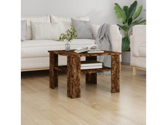 Table basse Chêne fumé 60x60x42 cm Bois d'ingénierie 99043ODGJ