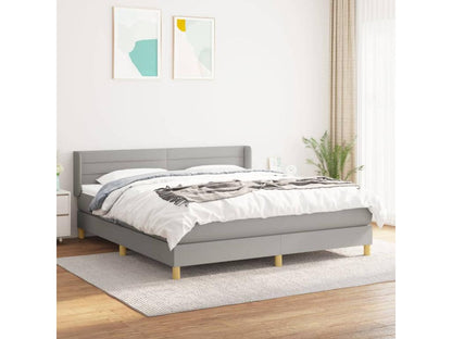 Lit à sommier tapissier avec matelas Gris clair 180x200cm Tissu 91805WEYI