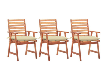 Chaises à dîner d'extérieur 3 pièces avec coussins Maisonpuretop massif 82459OZVR