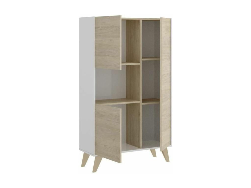 Ensemble meuble TV table basse buffet - Mélaminé - Style scandinave - chêne et blanc 39431MPRT