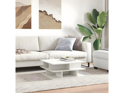 Table basse blanche 70x70x29 cm bois d'ingénierie 38530CFBQ
