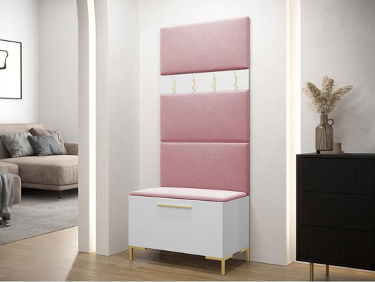 Meuble d'entrée Maisonpuretop 102 196x84x46cm Blanc Stratifié - Tapisserie À suspendre - À poser 07994TVLY