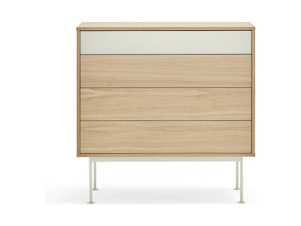 Maisonpuretop - Commode 4 tiroirs en bois L90xH45cm Couleur - Blanc 97915WVMA