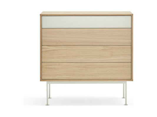 Maisonpuretop - Commode 4 tiroirs en bois L90xH45cm Couleur - Blanc 97915WVMA