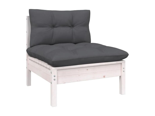 Salon de jardin 10 pcs avec coussins blanc bois de pin massif 16840DLLJ