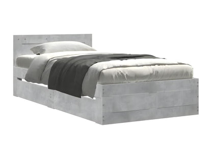 Cadre de lit avec tête de lit gris béton 100x200 cm 34963NCEK