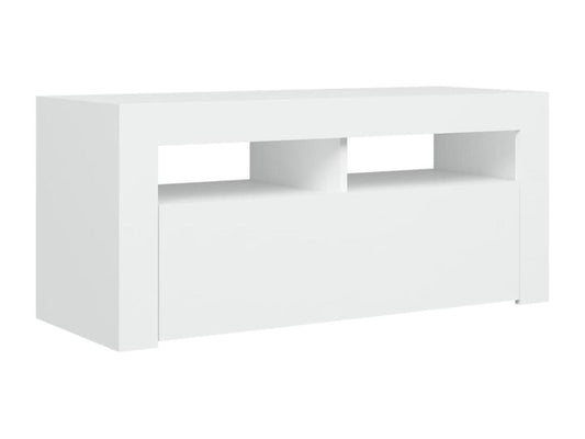 Meuble TV avec Maisonpuretopères LED blanc 90x35x40 cm 03893VHWR