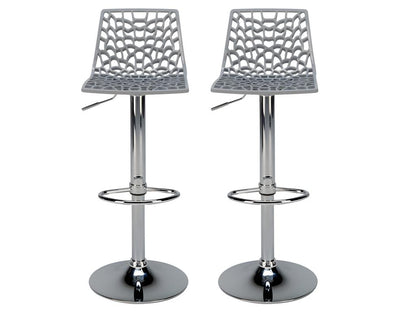 Lot de 2 Tabourets de bar Maisonpuretop - Polypropylène - Hauteur réglable - Gris Maisonpuretop 07643VSEX