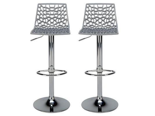 Lot de 2 Tabourets de bar Maisonpuretop - Polypropylène - Hauteur réglable - Gris Maisonpuretop 07643VSEX