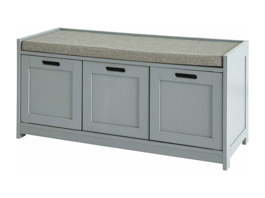 Banc de Rangement avec Coussin Rembourré Meuble d'Entrée Coffre à Chaussures FSR80-SG 10917GKEI