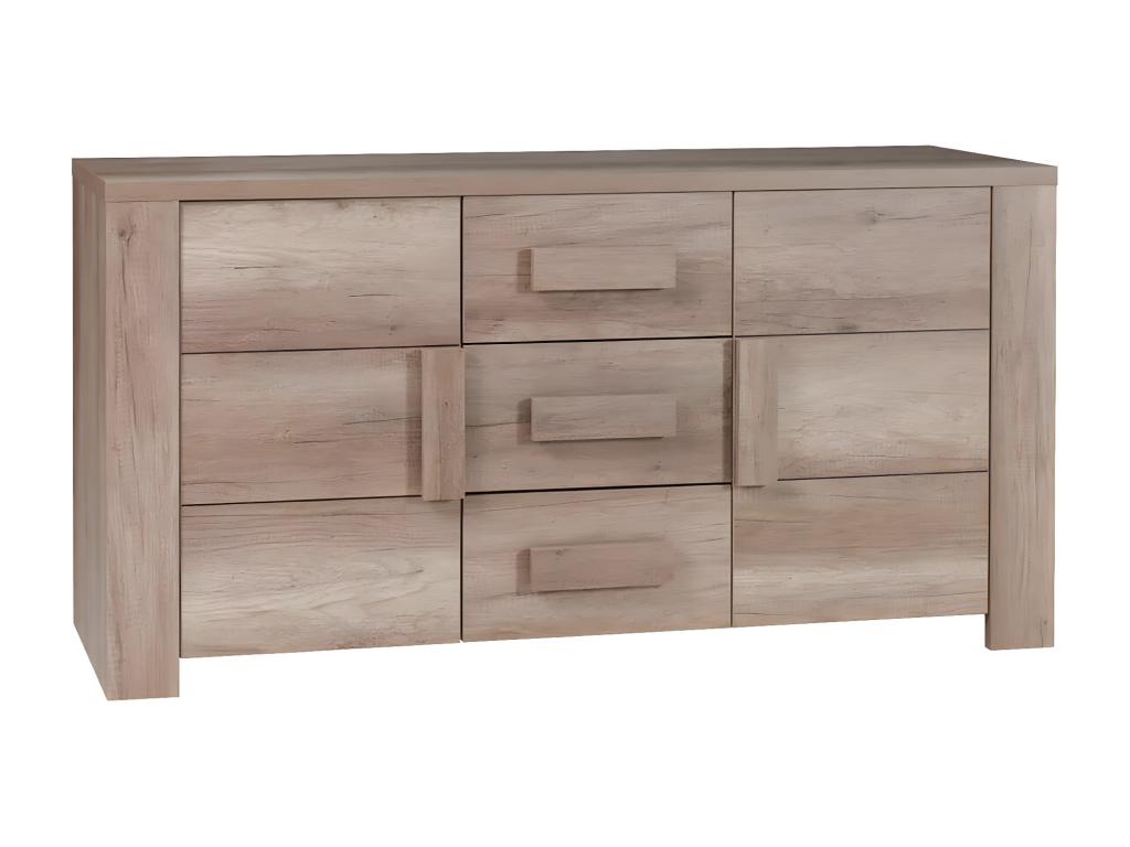 Maisonpuretop - Buffet 2 Portes 3 Tiroirs Façades Effet Bois 50048LTGO