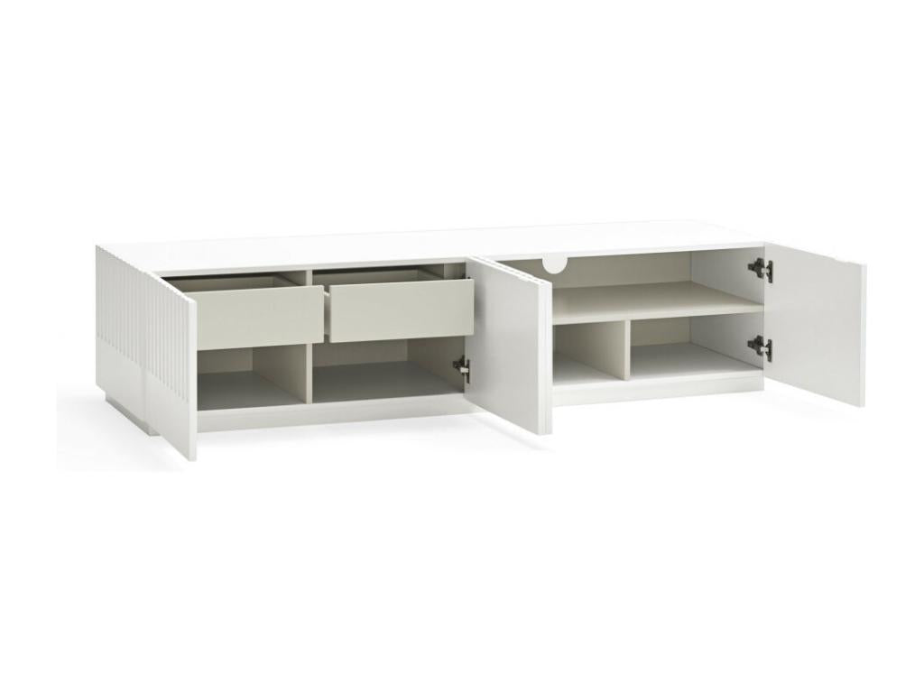 Maisonpuretop - Meuble TV 4 portes en bois L180cm Couleur - Blanc 09294BNUE