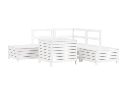 Salon de jardin 6 pcs blanc bois de pin massif 98418JURW
