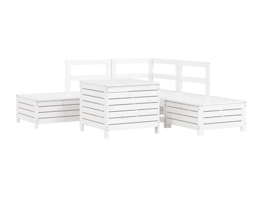 Salon de jardin 6 pcs blanc bois de pin massif 98418JURW