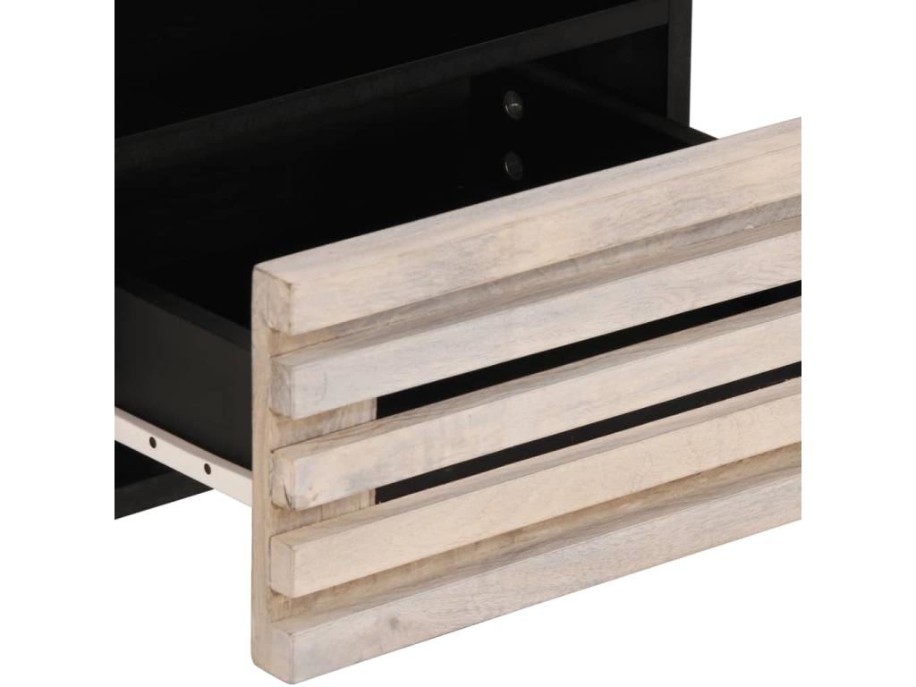 Table de chevet 40x34x46 cm bois de manguier massif blanc 86520XVEP