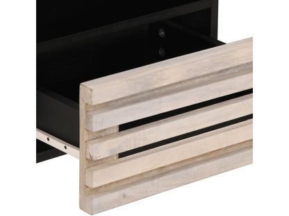 Table de chevet 40x34x46 cm bois de manguier massif blanc 86520XVEP