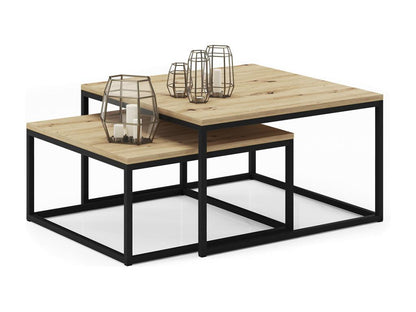 Tables basses gigognes Maisonpuretop Bois et Noir 62563USFZ