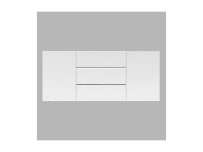 Buffet 140cm collection Maisonpuretop 2 portes et 3 tiroirs- Couleur blanc et chêne. 91144NCIN