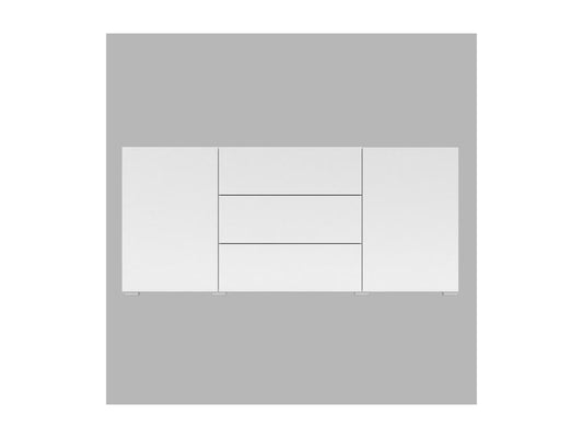 Buffet 140cm collection Maisonpuretop 2 portes et 3 tiroirs- Couleur blanc et chêne. 91144NCIN
