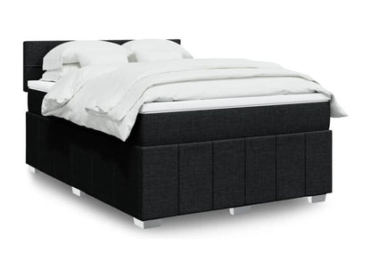 Sommier à Maisonpuretop de lit avec matelas Noir 160x200 cm Tissu 62069PPTA