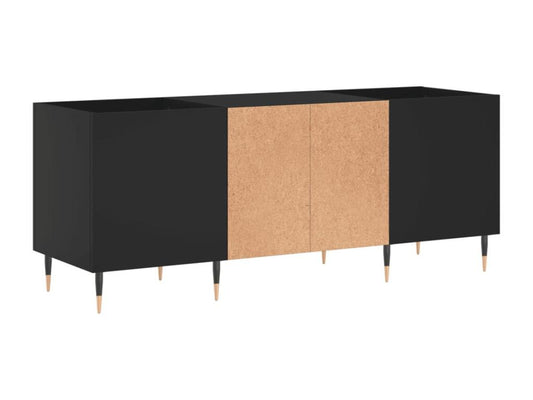Armoire à disques noir 121x38x48 cm bois d'ingénierie 69007LFPW