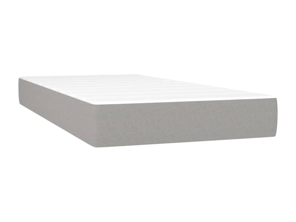 Sommier tapissier avec matelas et LED Gris clair 90x200cm Tissu 97216XALY