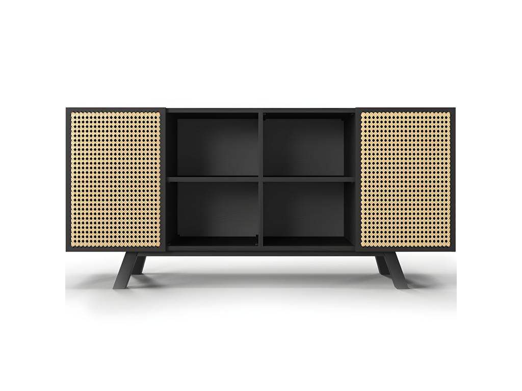 Buffet en Bois Naturel - Style Vintage - Noir - Artvivrestore Noir 74267EZGK