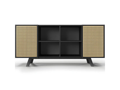 Buffet en Bois Naturel - Style Vintage - Noir - Artvivrestore Noir 74267EZGK