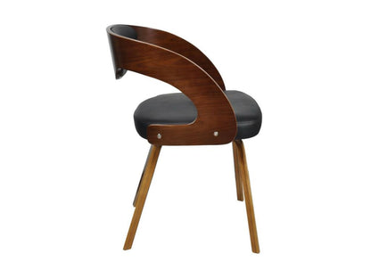 Chaises de salle à manger 4pcs Marron Bois courbé et similicuir 10109MDRX