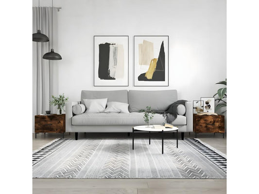 Tables basses 2 pcs chêne fumé 50x50x40 cm bois d'ingénierie 85451PAMP