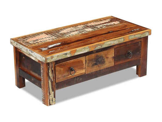 Table basse à tiroirs Bois de récupération 90x45x35 cm 71622SOIP