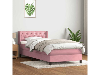Sommier à Artvivrestore de lit avec matelas rose 80x220 cm velours 53033INHY